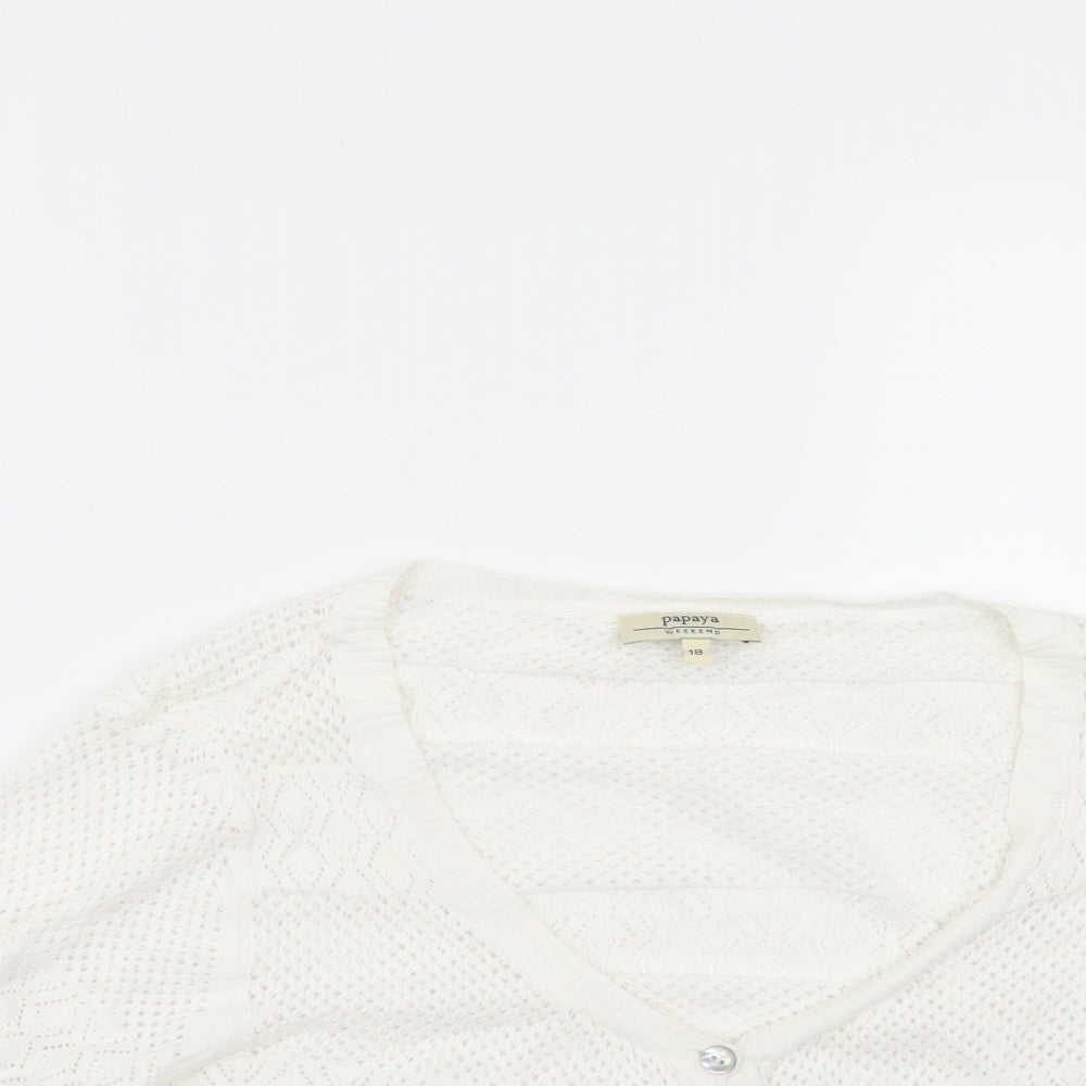 Papaya Womens White   Shrug Jumper Size 18