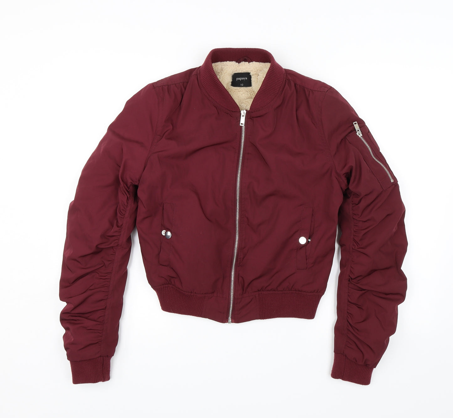 Papaya Womens Red   Bomber Jacket Jacket Size 10