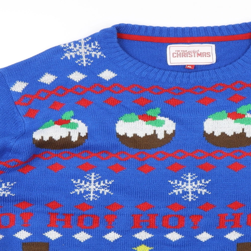 Christmas Mens Blue   Pullover Jumper Size XL  - Christmas jumper