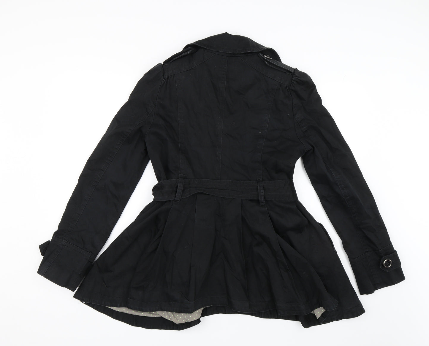 River Island Womens Black   Trench Coat Jacket Size 12