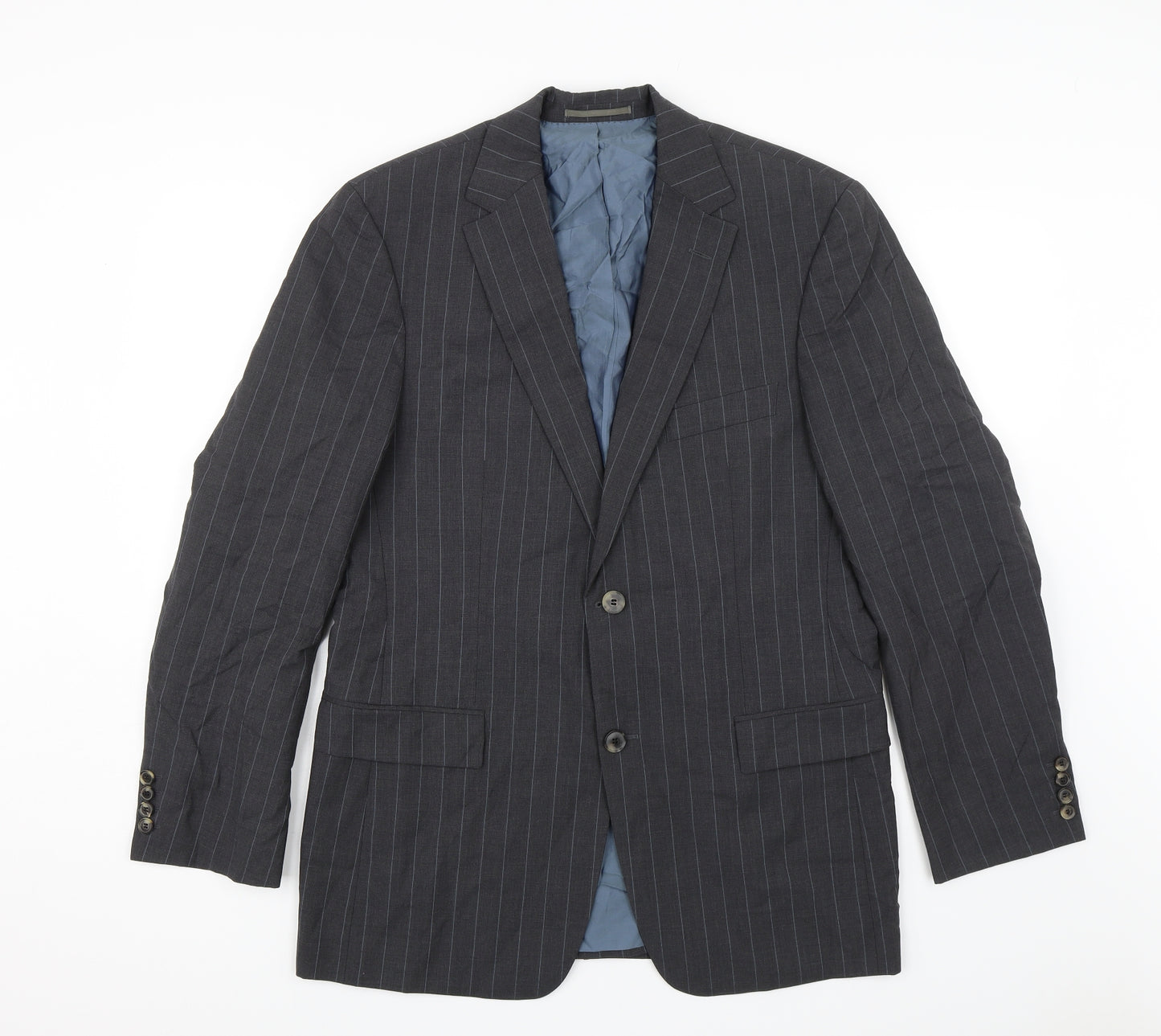 HUGO BOSS Mens Grey Striped  Jacket Blazer Size 40