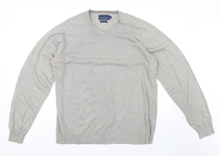 Atlantic Bay Mens Grey   Pullover Jumper Size S
