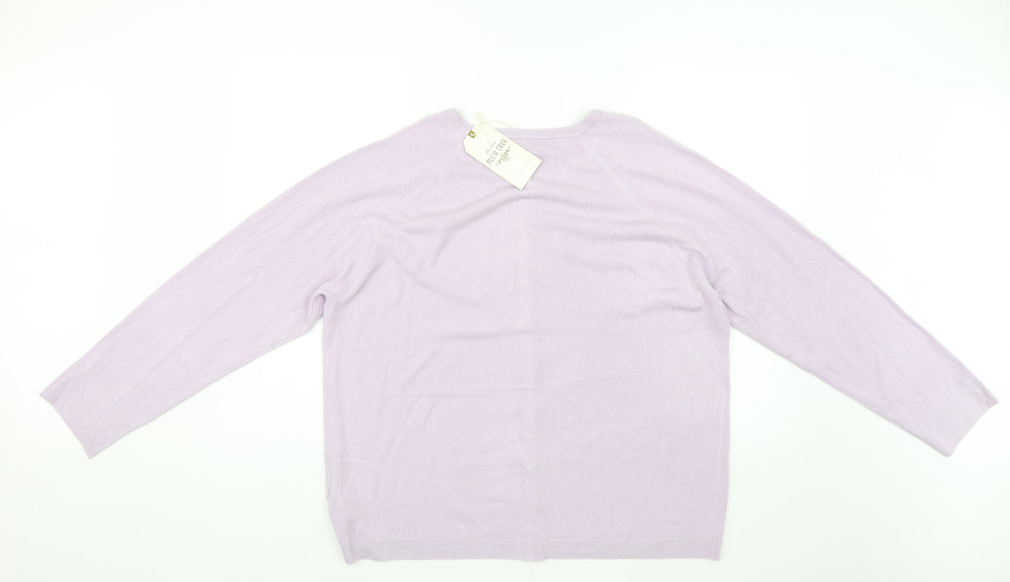 Plum Tree Womens Purple   Cardigan Jumper Size XL