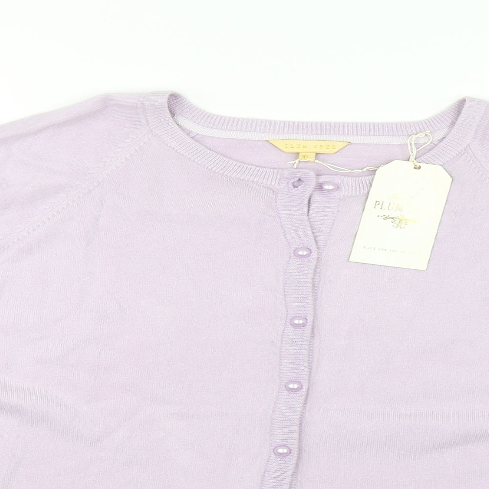 Plum Tree Womens Purple   Cardigan Jumper Size XL