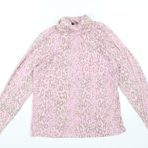 Betsy Womens Pink Animal Print  Pullover Jumper Size 16
