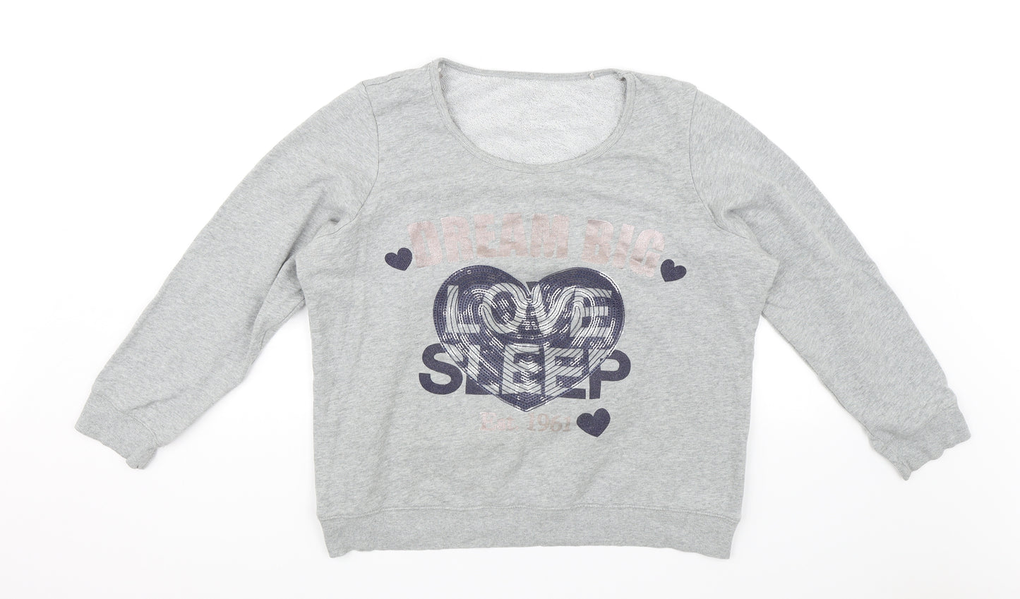 George Womens Grey Solid  Top Pyjama Top Size 16  - Dream big