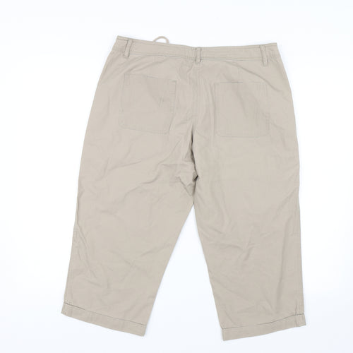 Dorothy Perkins Womens Beige   Cropped Trousers Size 12 L20 in