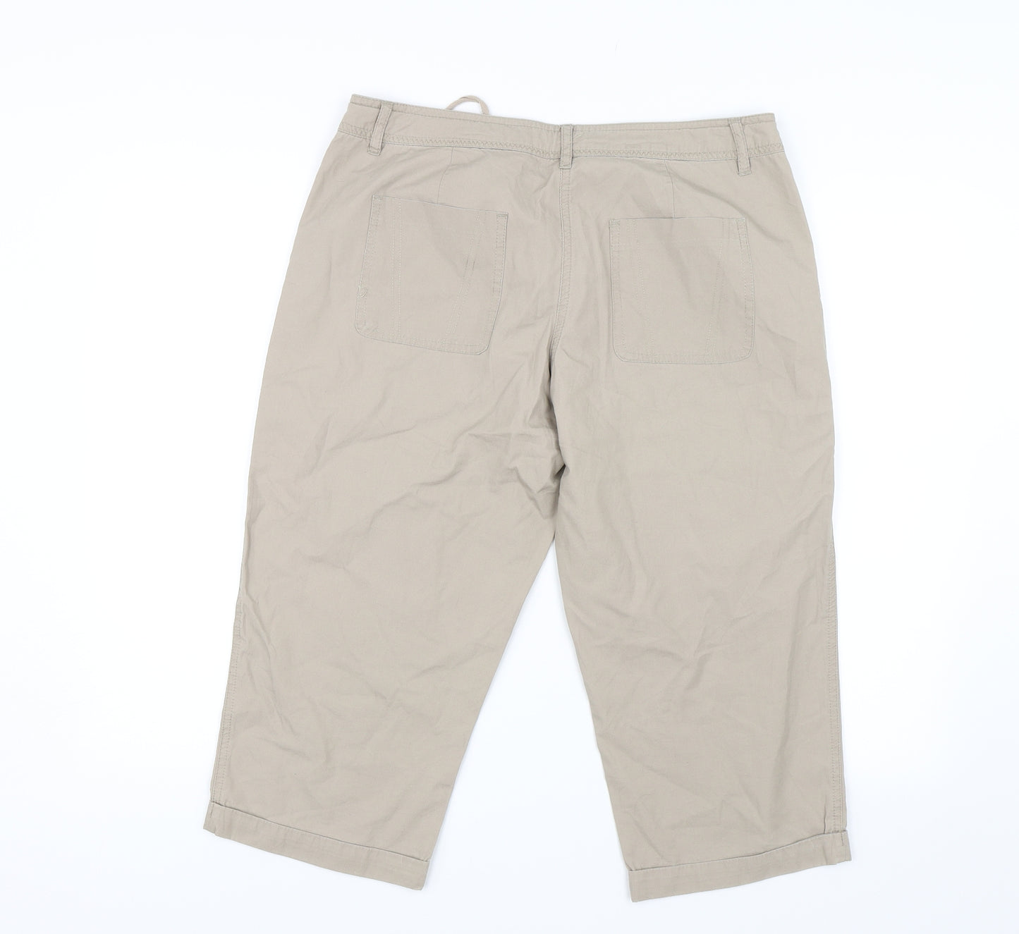 Dorothy Perkins Womens Beige   Cropped Trousers Size 12 L20 in