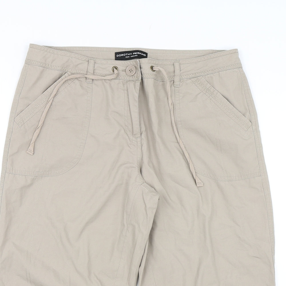 Dorothy Perkins Womens Beige   Cropped Trousers Size 12 L20 in