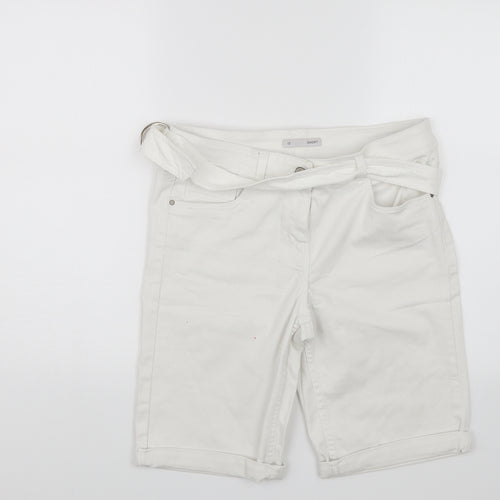 Nutmeg Womens White  Denim Chino Shorts Size 12