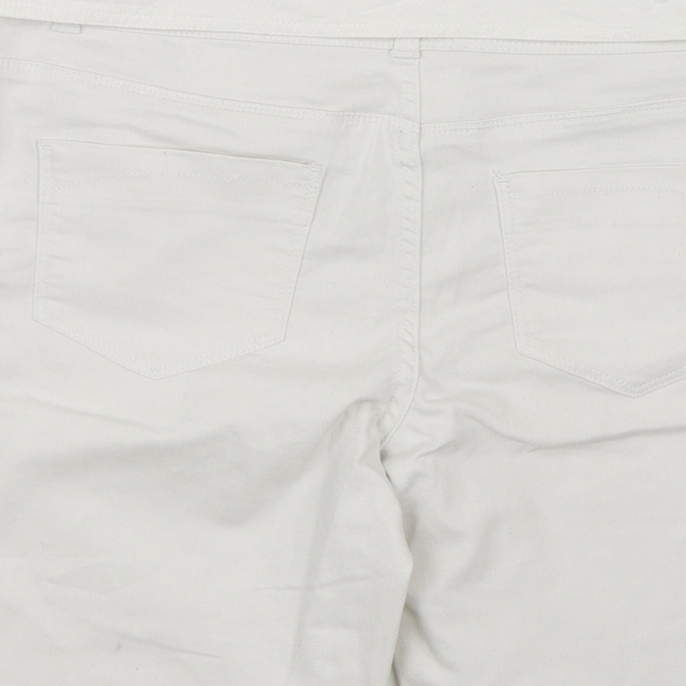 Nutmeg Womens White  Denim Chino Shorts Size 12