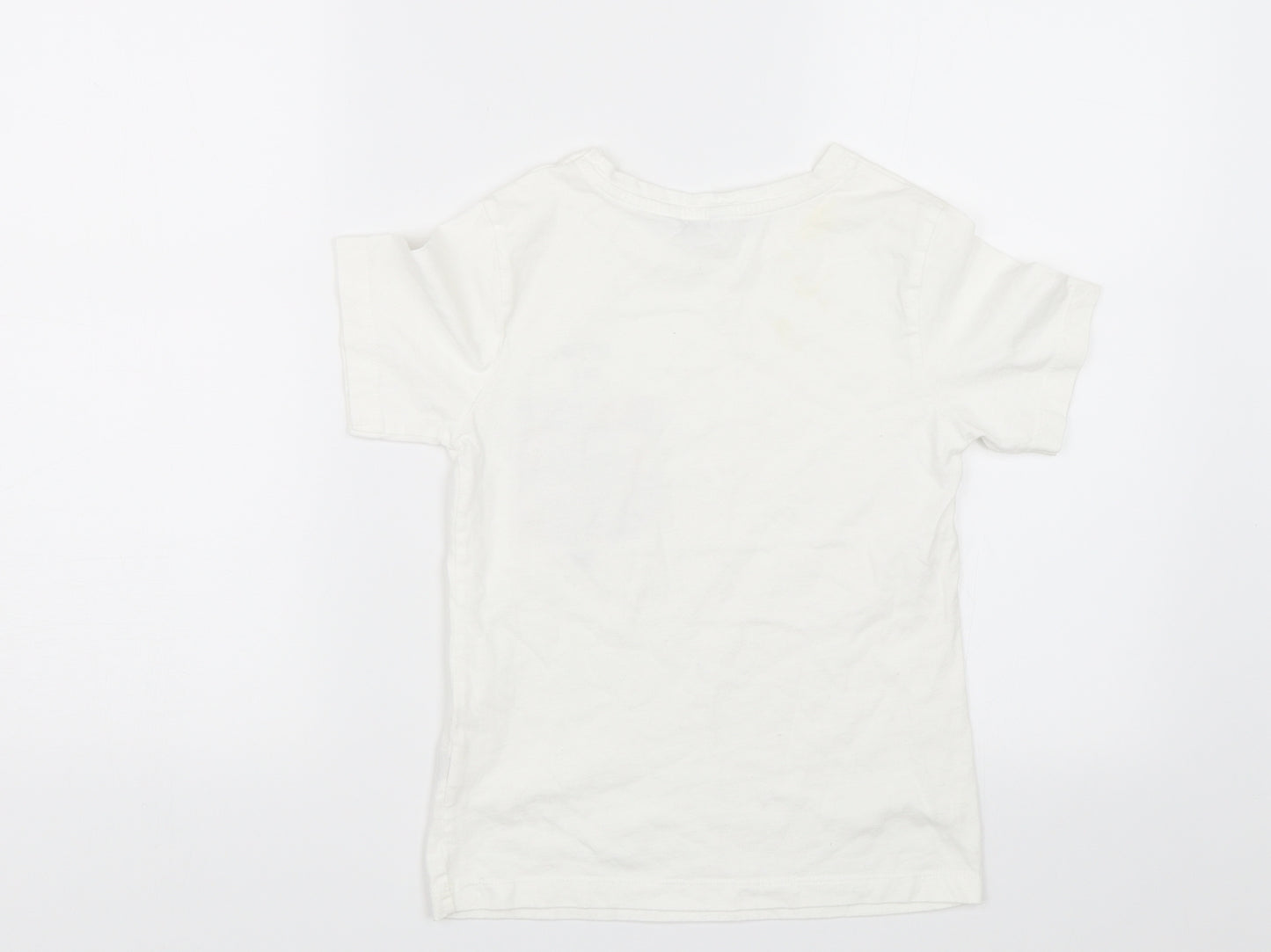 Primark Girls White   Basic T-Shirt Size 9-10 Years  - Lets go on a wild adventure