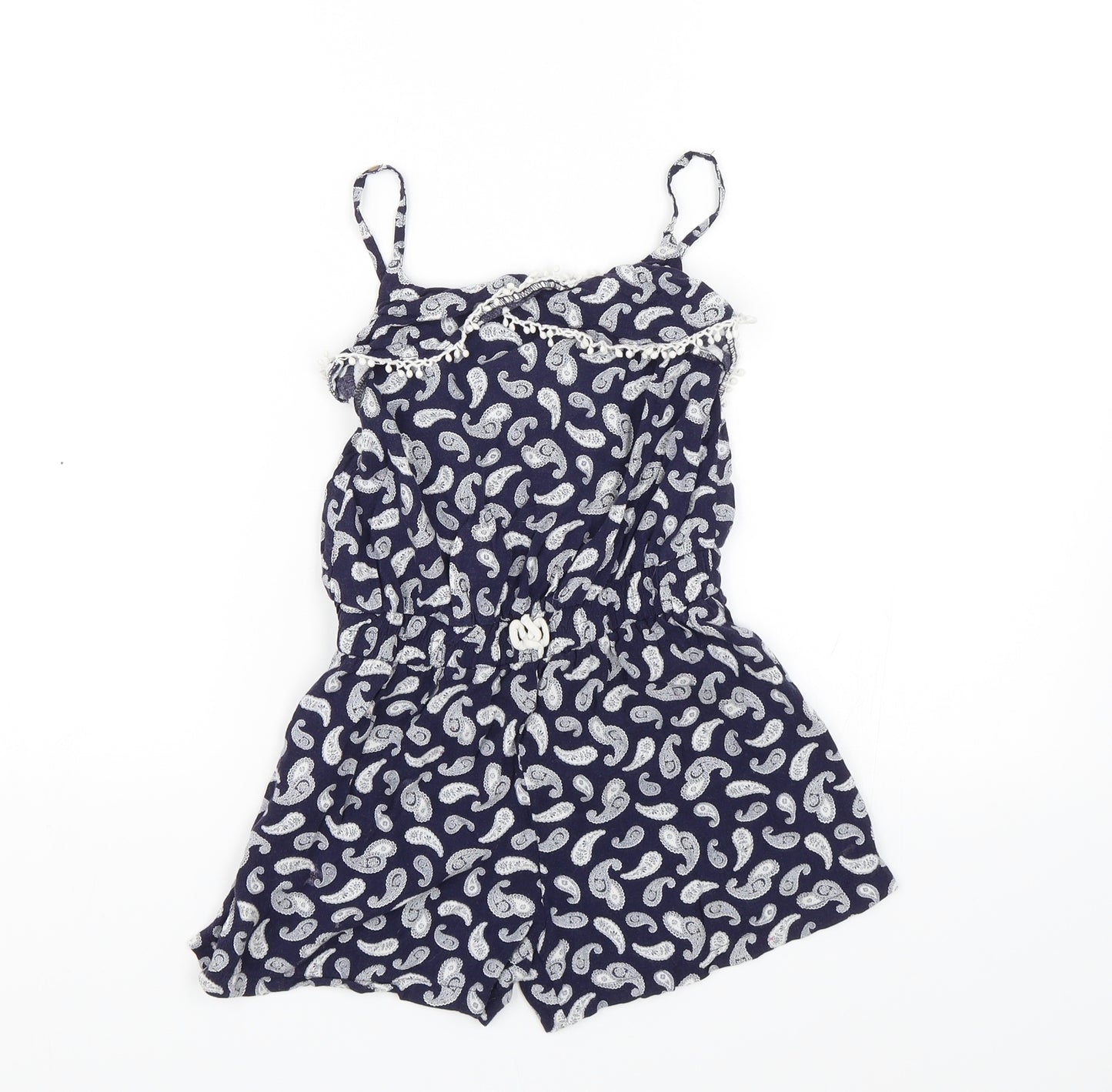 TU Girls Blue Paisley  Playsuit One-Piece Size 8 Years