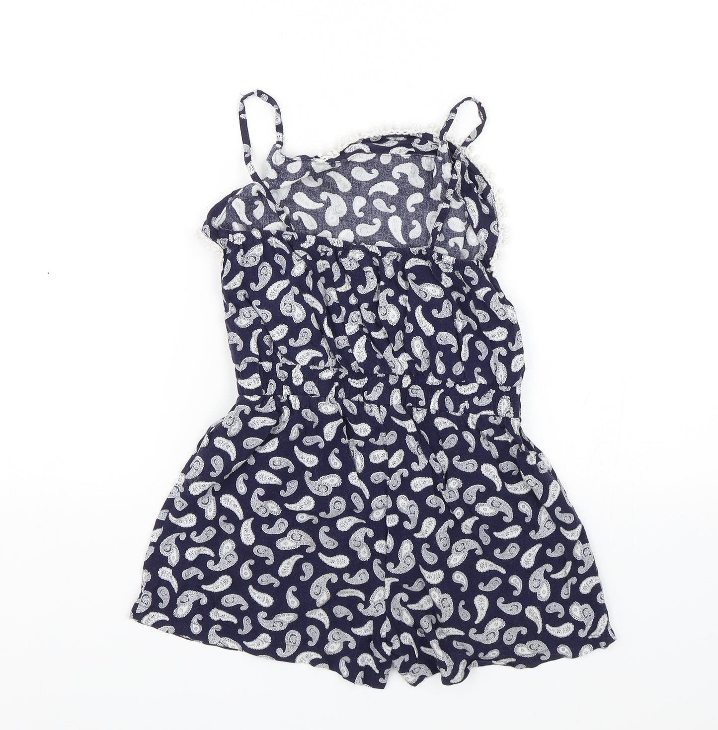 TU Girls Blue Paisley  Playsuit One-Piece Size 8 Years