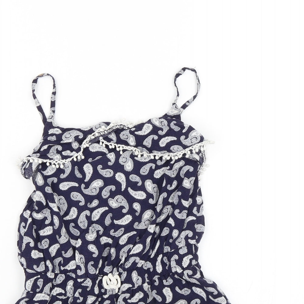 TU Girls Blue Paisley  Playsuit One-Piece Size 8 Years