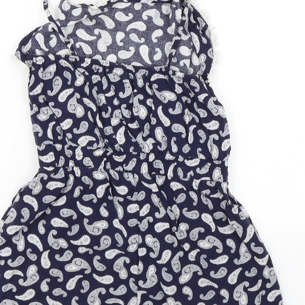 TU Girls Blue Paisley  Playsuit One-Piece Size 8 Years