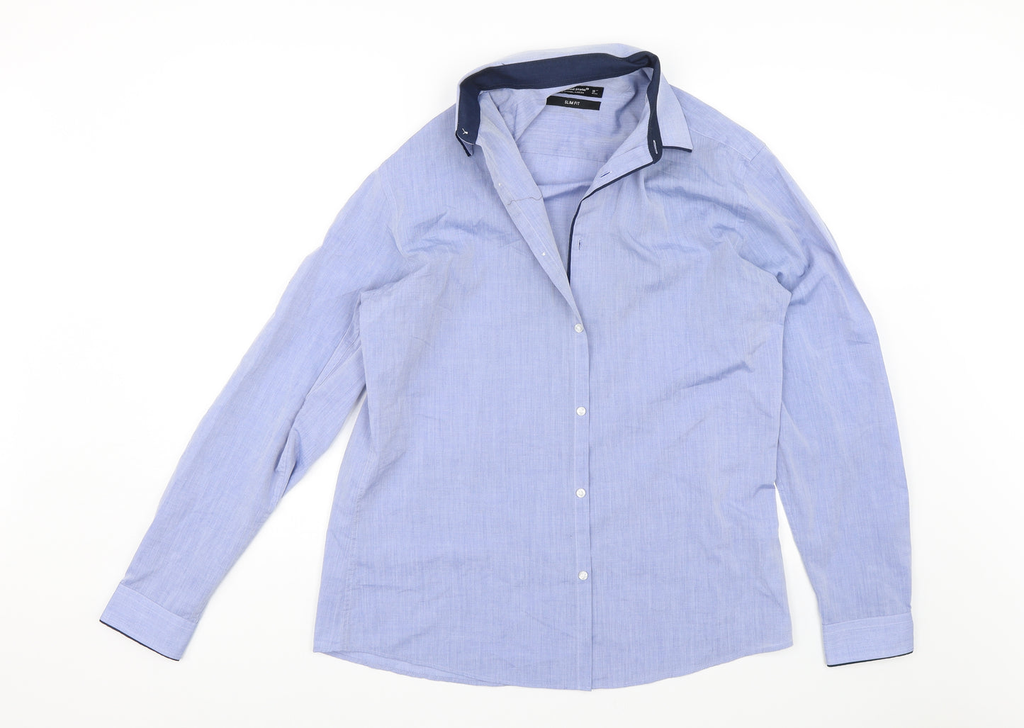 Cedar Wood State Mens Blue    Dress Shirt Size 16