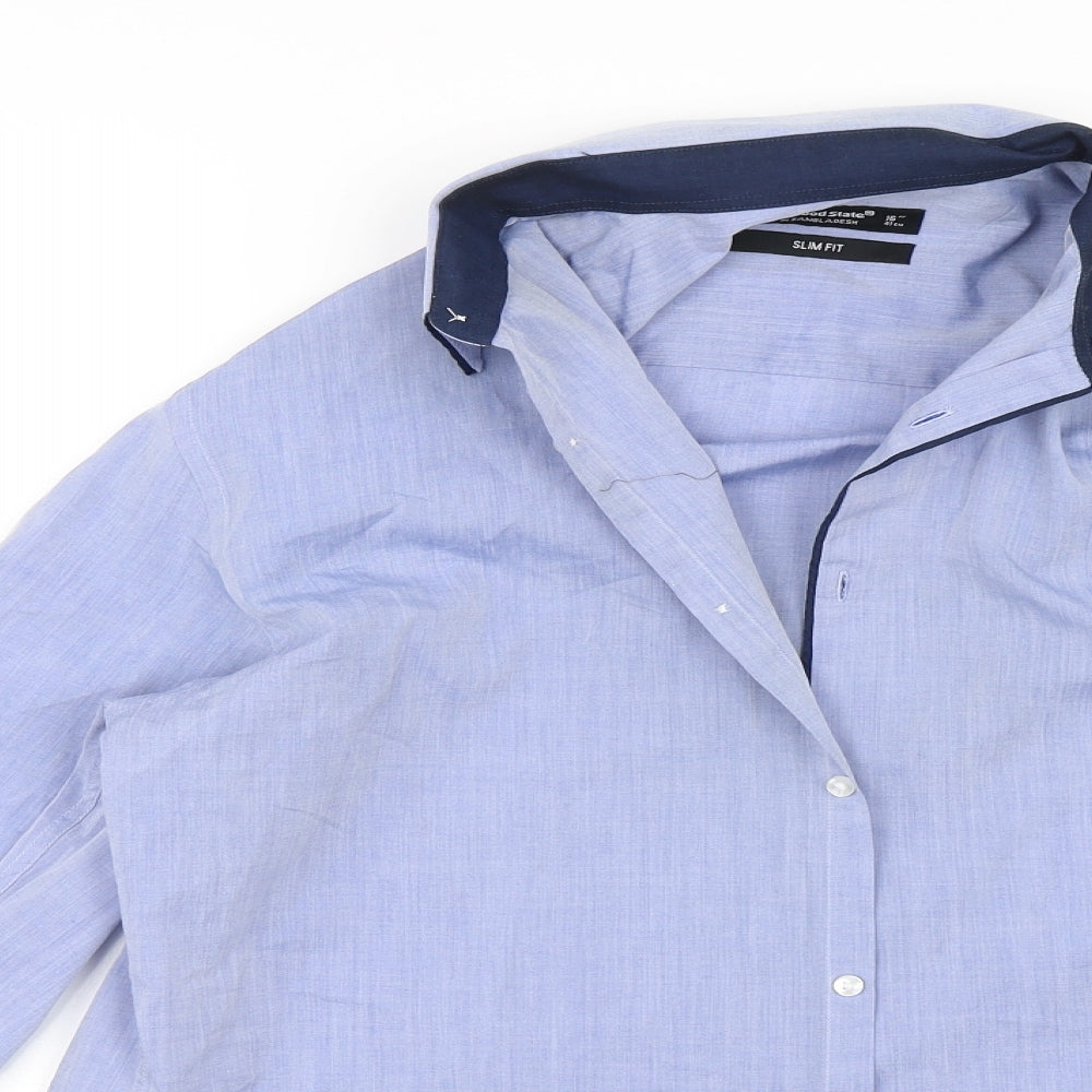 Cedar Wood State Mens Blue    Dress Shirt Size 16