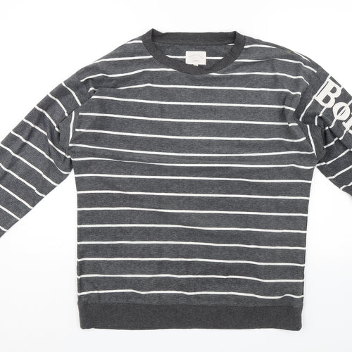 NEXT Womens Grey Striped  Pullover Jumper Size 10  - Bonnie Nuit