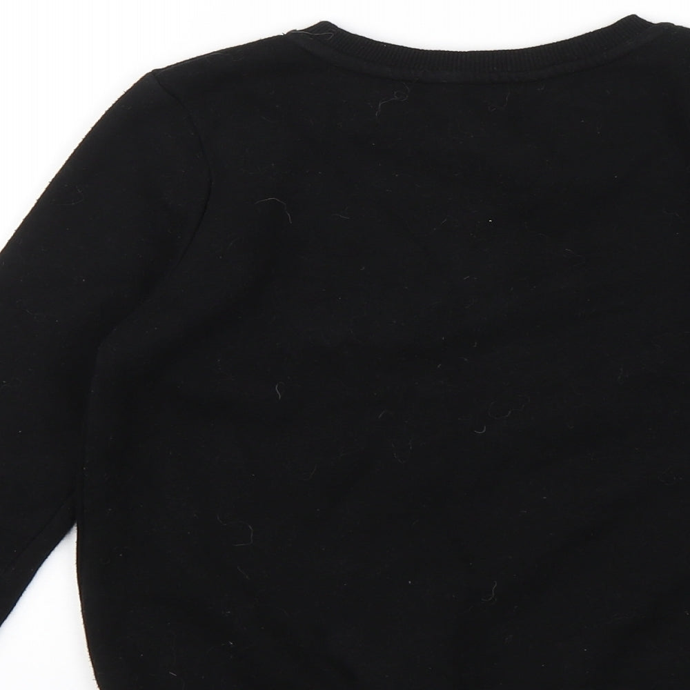 H&M Girls Black   Pullover Jumper Size 9-10 Years  - Game over