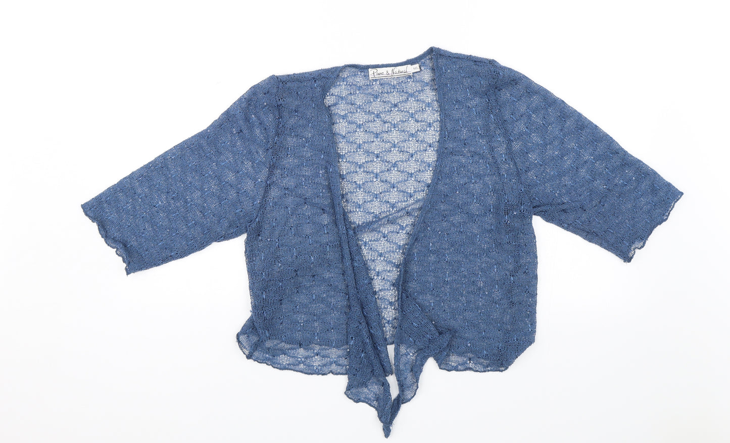 Pure and Natural Womens Blue   Shrug Jumper Size M
