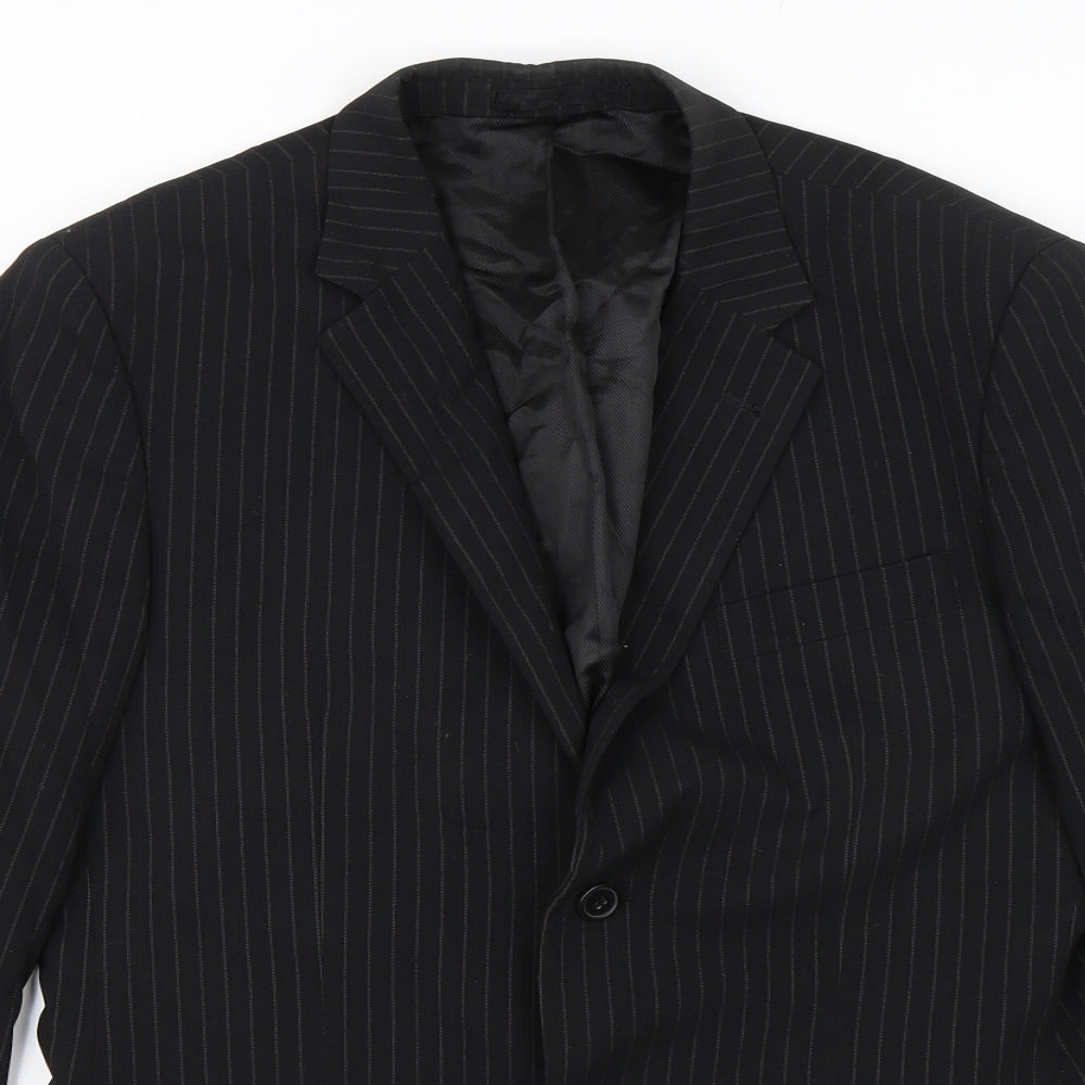 Butler & Webb Mens Black Striped  Jacket Blazer Size 34