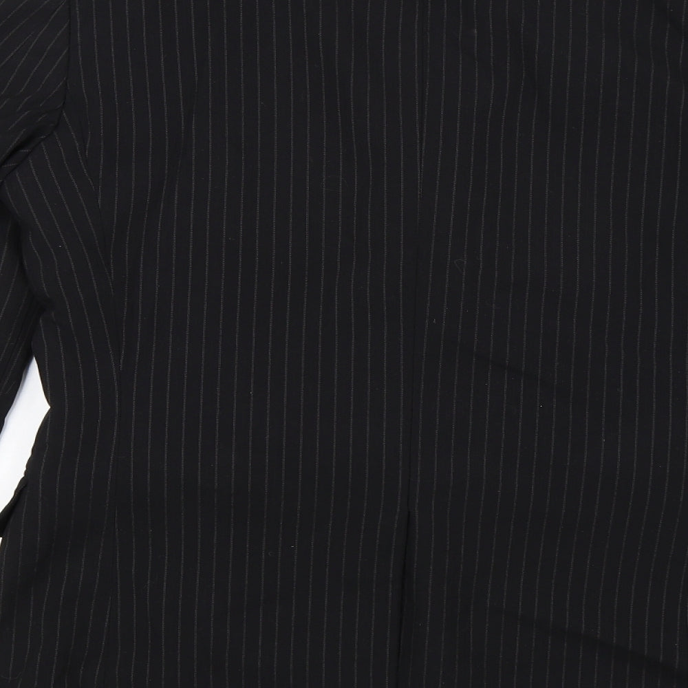 Butler & Webb Mens Black Striped  Jacket Blazer Size 34