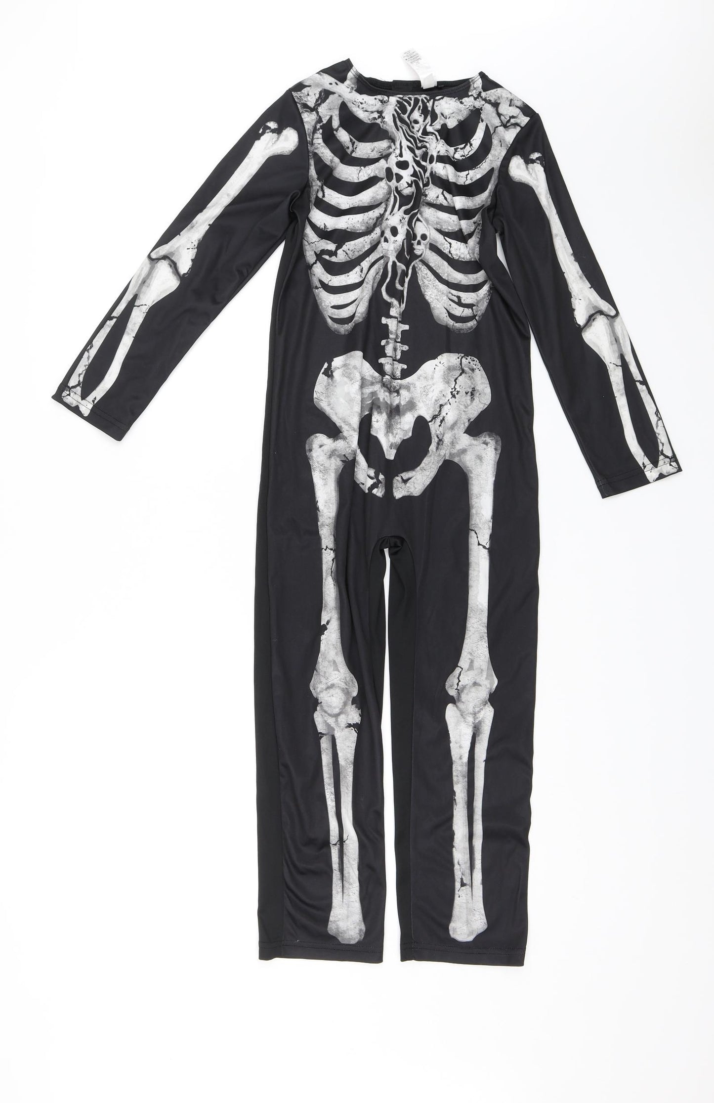 George Boys Black Solid   One Piece Size 7-8 Years  - Skeleton