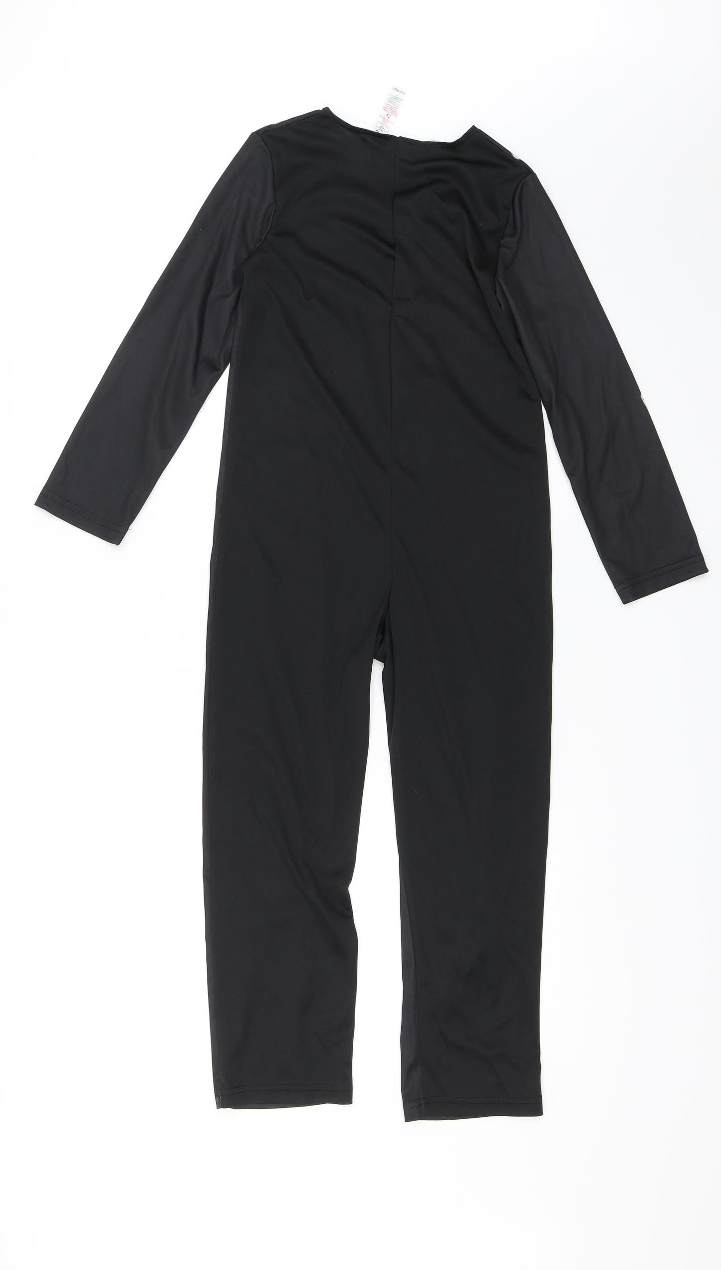 George Boys Black Solid   One Piece Size 7-8 Years  - Skeleton