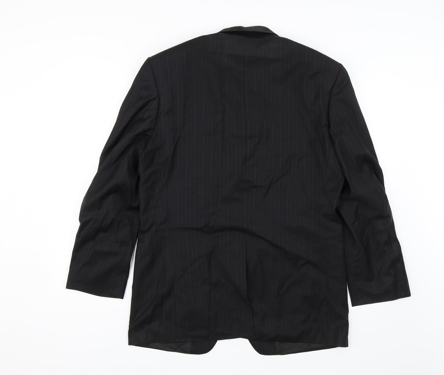 Van Kollem Mens Black Striped  Jacket Blazer Size 36