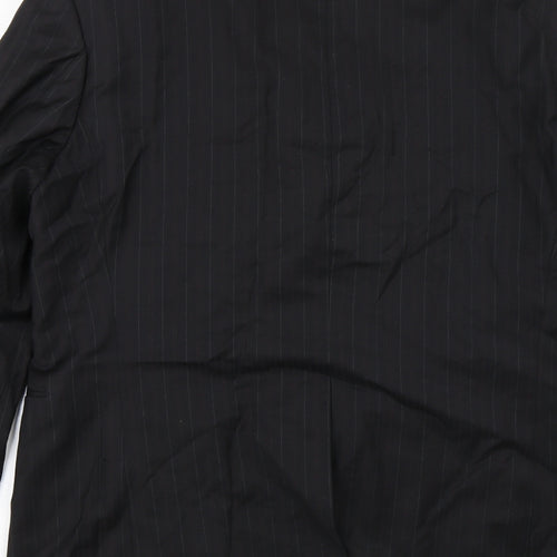Van Kollem Mens Black Striped  Jacket Blazer Size 36