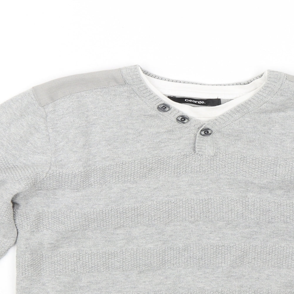 George Boys Grey   Pullover Jumper Size 10-11 Years