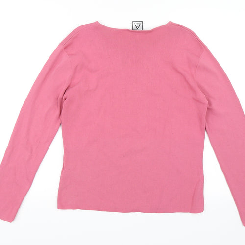 Aniela Womens Pink  Rayon Basic Blouse Size M