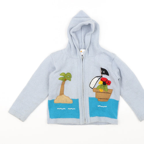Unitedideas Boys Blue   Full Zip Hoodie Size 8 Years  - Pirate