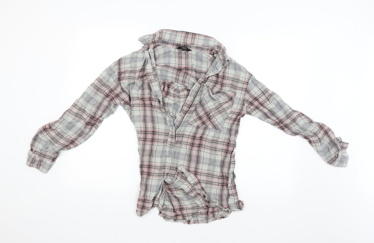 NEXT Womens Green Check  Basic Button-Up Size 12