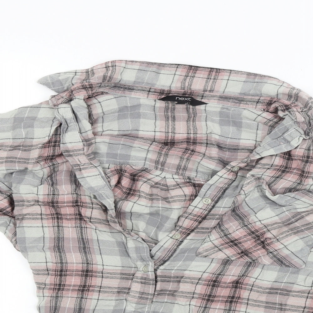 NEXT Womens Green Check  Basic Button-Up Size 12