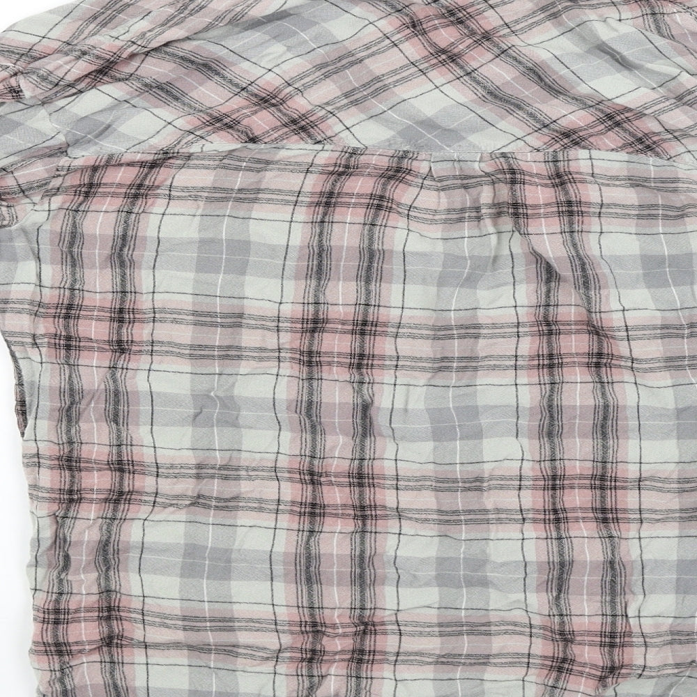 NEXT Womens Green Check  Basic Button-Up Size 12