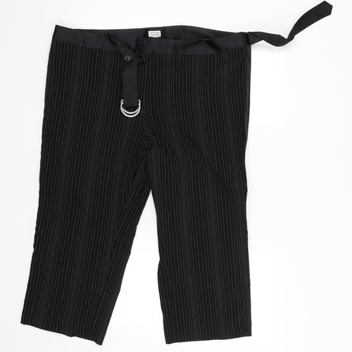 elam Womens Black Striped  Trousers  Size 42 L22 in