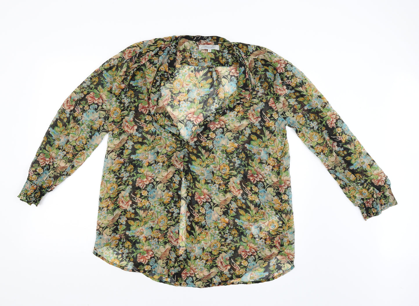 Peacocks Womens Multicoloured Floral  Basic Button-Up Size 14