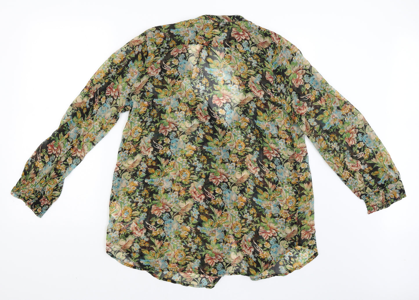Peacocks Womens Multicoloured Floral  Basic Button-Up Size 14