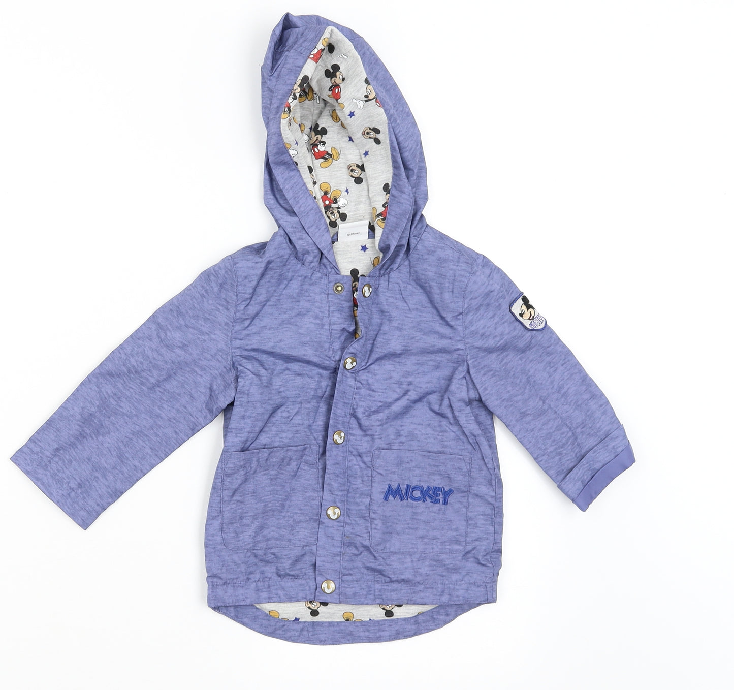 Disney Boys Purple   Jacket Coat Size 9-12 Months  - mickey mouse