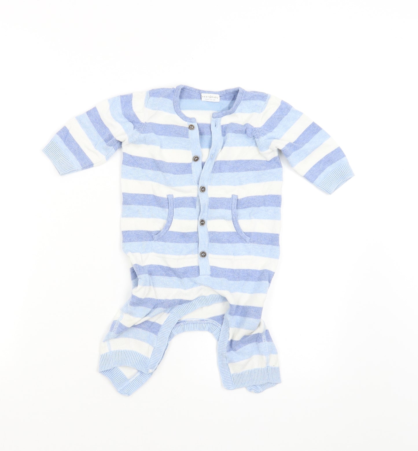 NEXT Boys Blue Striped  Babygrow One-Piece Size 9-12 Months