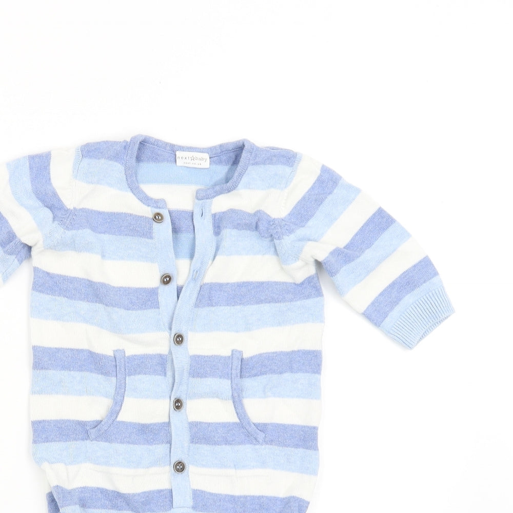 NEXT Boys Blue Striped  Babygrow One-Piece Size 9-12 Months