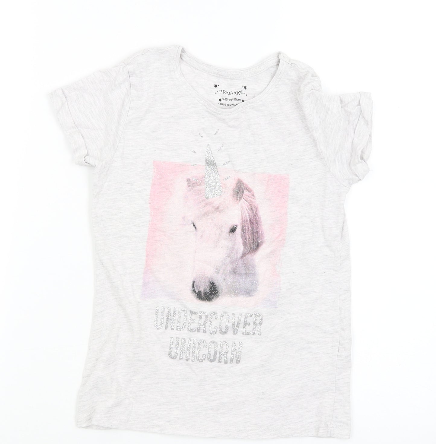 Primark Girls Grey   Basic T-Shirt Size 9-10 Years