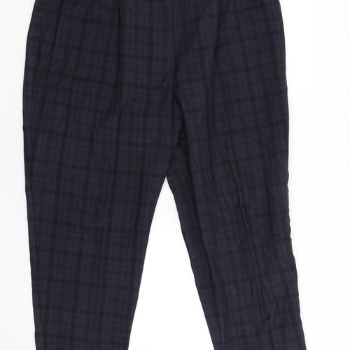 Marks and Spencer Womens Purple Check  Capri Trousers Size 32 L27 in