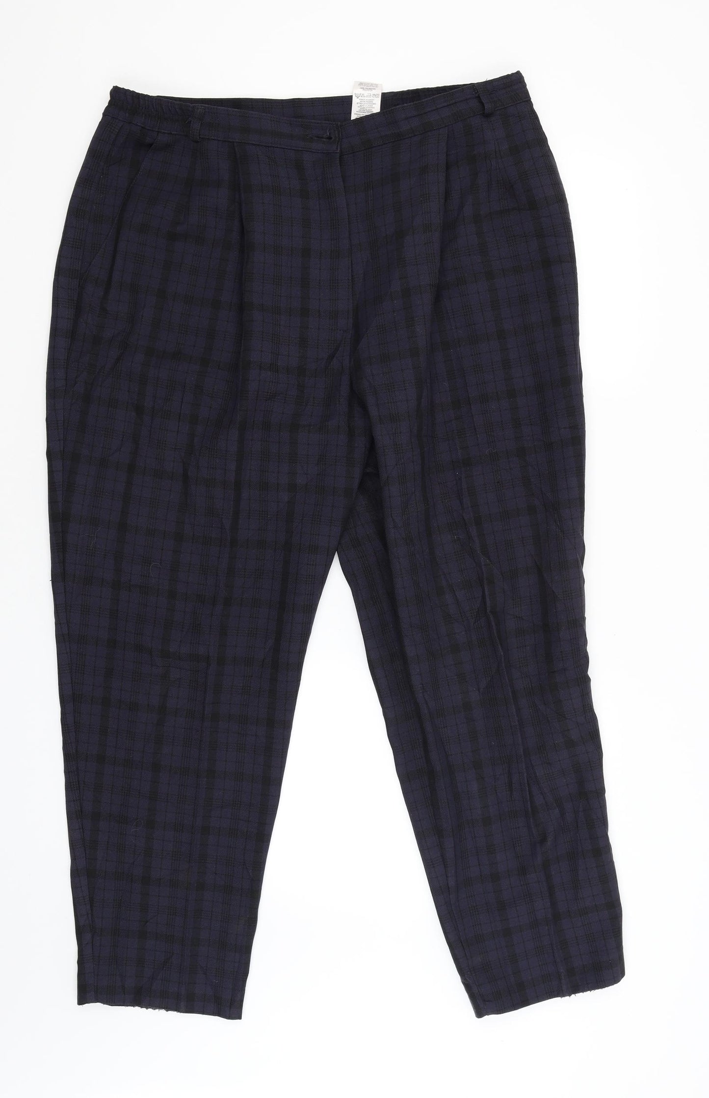 Marks and Spencer Womens Purple Check  Capri Trousers Size 32 L27 in