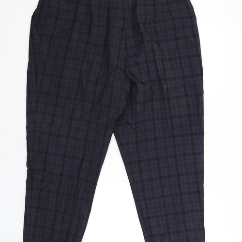 Marks and Spencer Womens Purple Check  Capri Trousers Size 32 L27 in