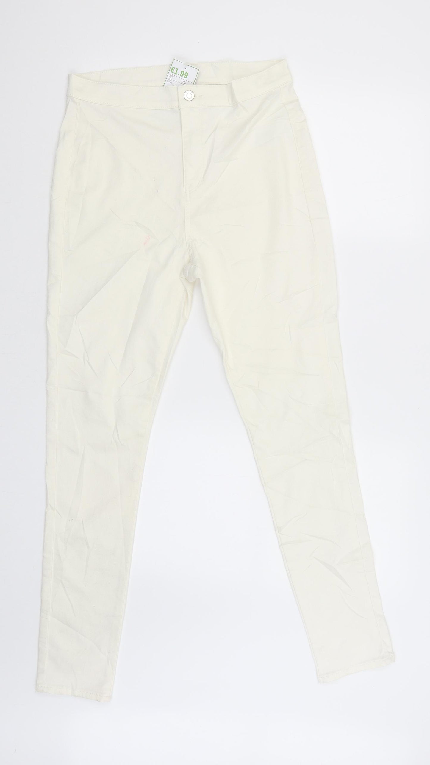F&F Womens White   Chino Trousers Size 12 L29 in