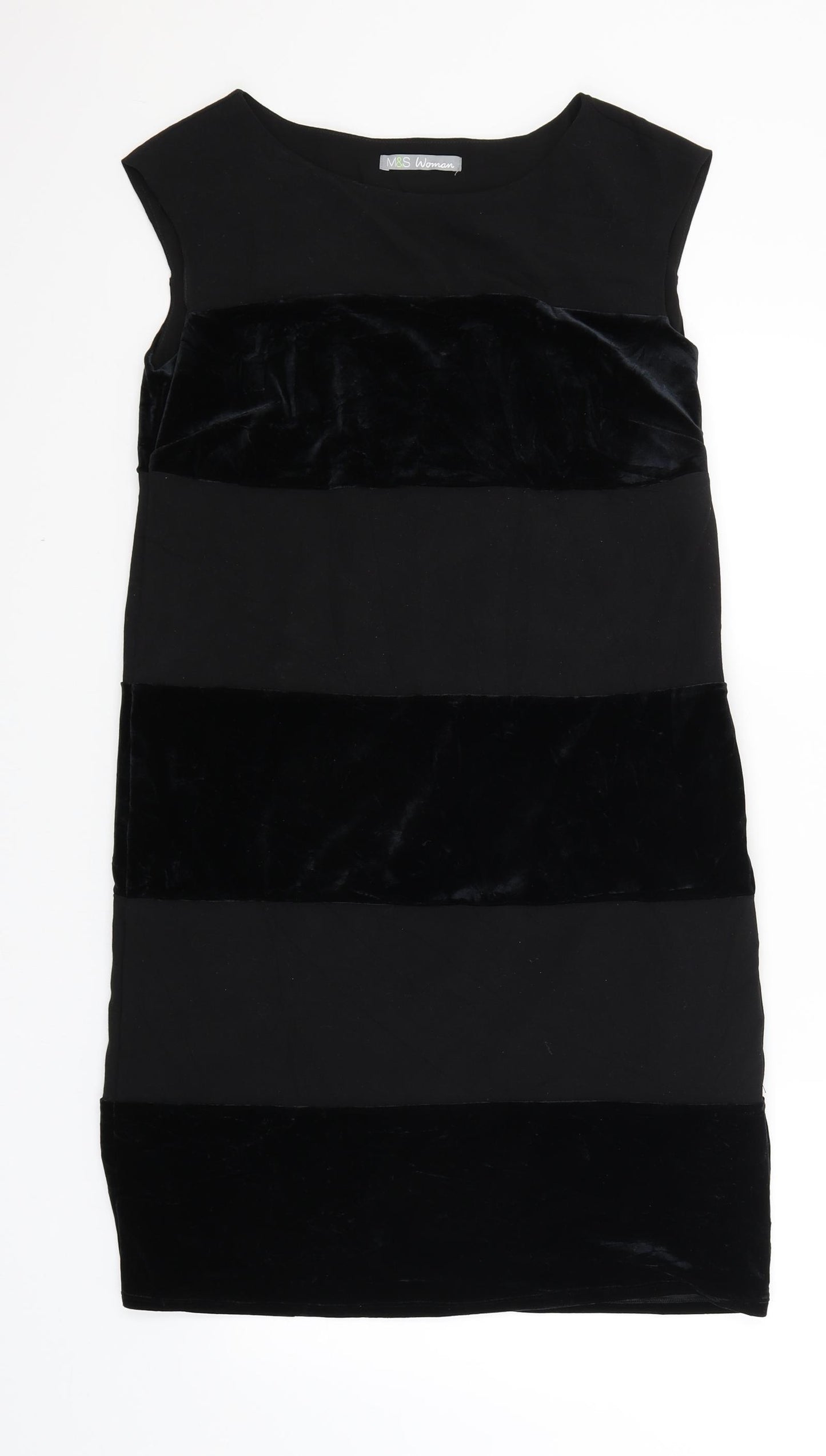 M&S Womens Black   Tank Dress  Size 10