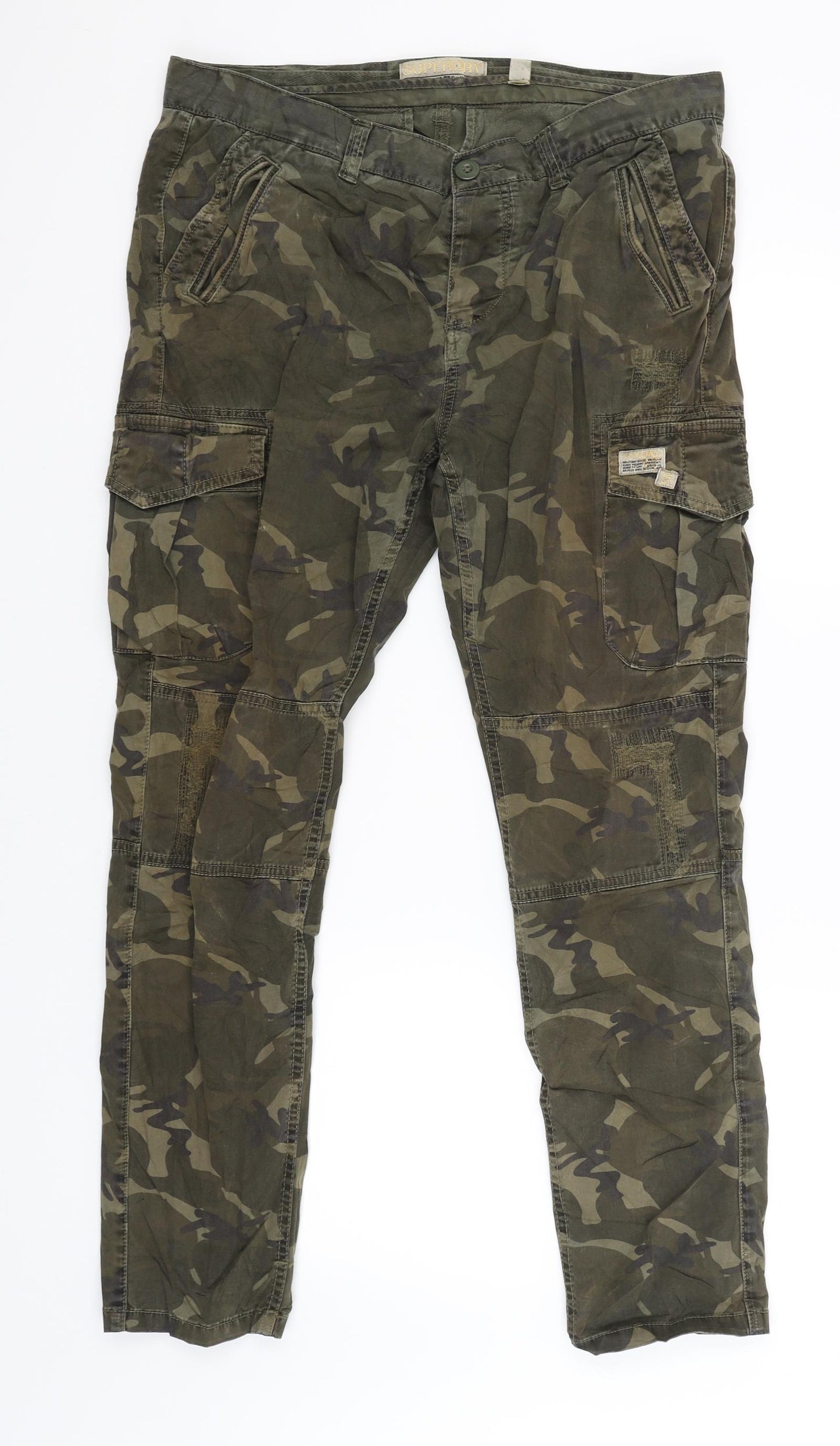 Superdry Womens Brown Camouflage  Cargo Trousers Size S L29 in